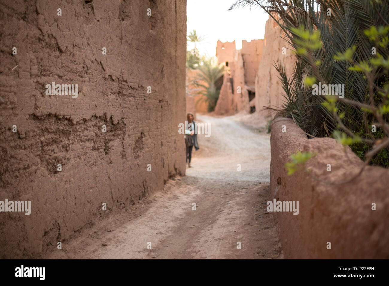 Le Maroc, Marrakech, voyage à vélo le long de la route N9 Banque D'Images