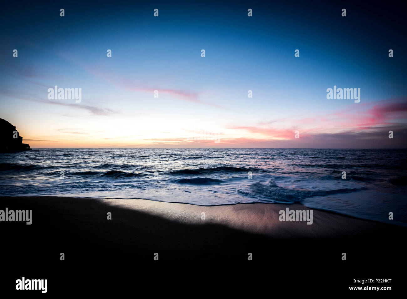 Au coucher du soleil sur les plages de Baja California Sur, dans le nord du Mexique Banque D'Images