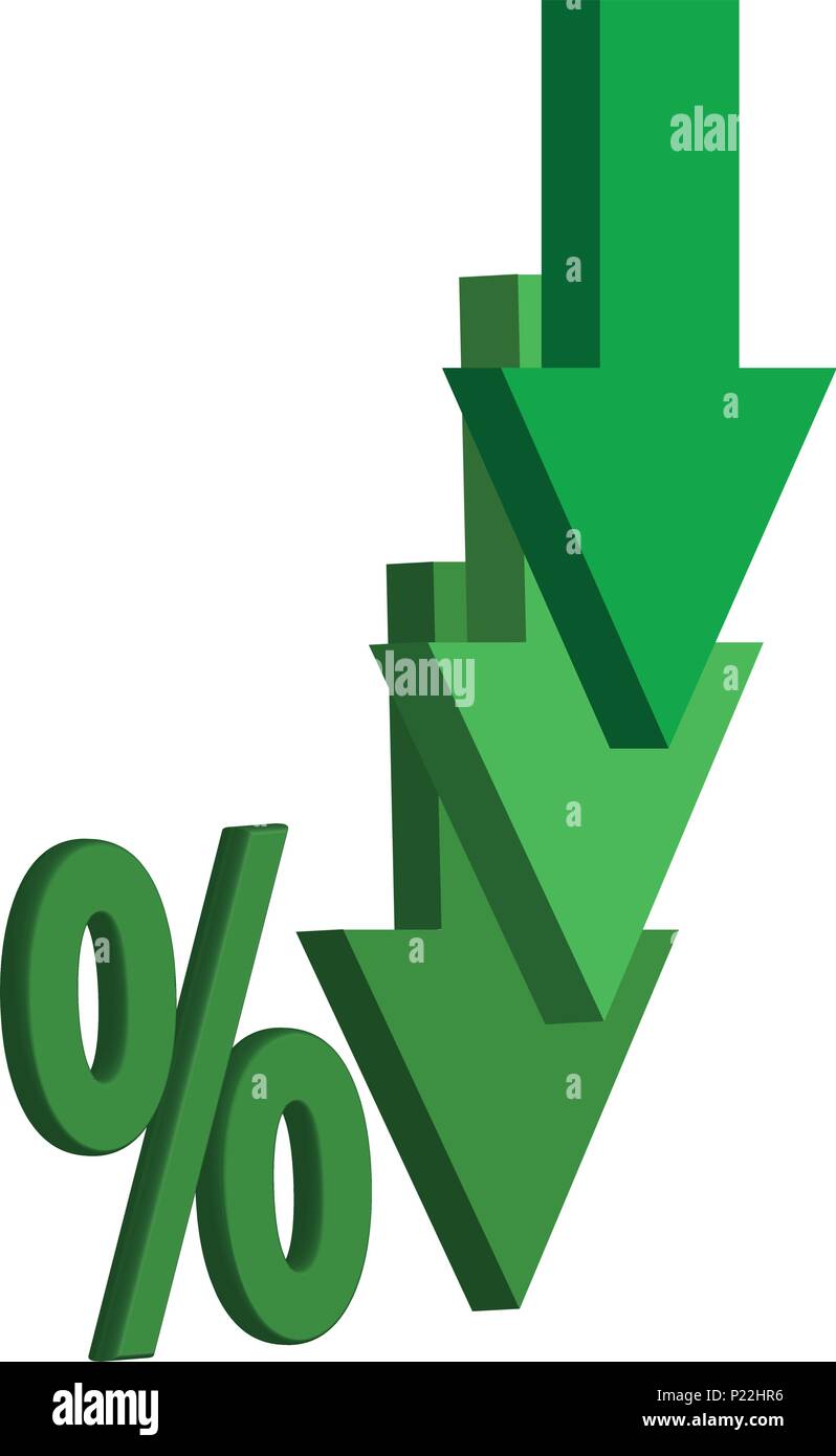 Taux d'intérêt en baisse Illustration de Vecteur