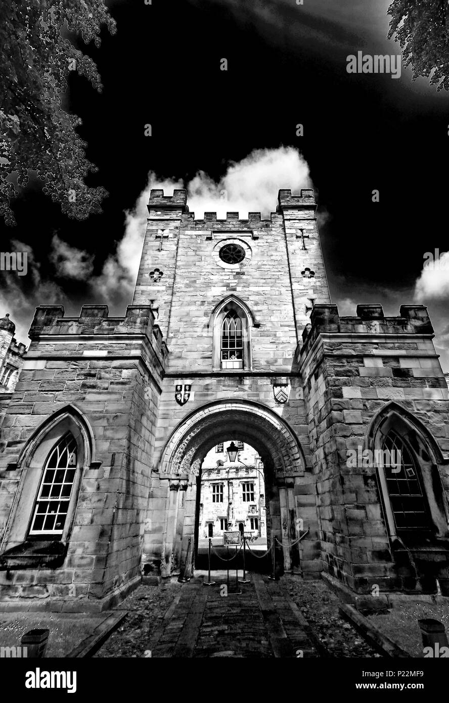 Entrée du musée du château de Durham à côté de la Cathédrale Banque D'Images