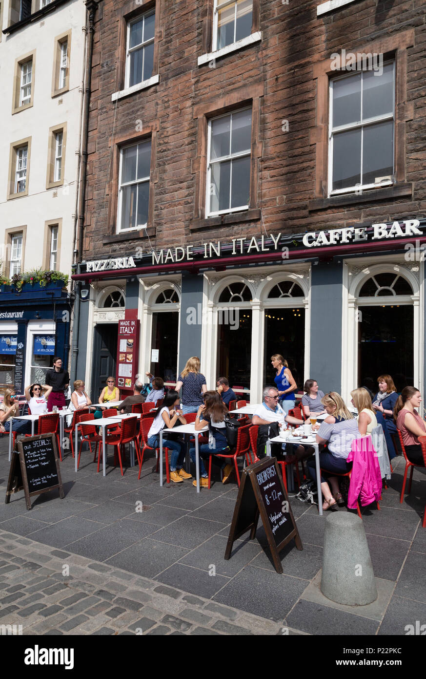 Fabriqué en Italie Pizzeria et bar-café, Grassmarket, Édimbourg, Écosse, Royaume-Uni Banque D'Images