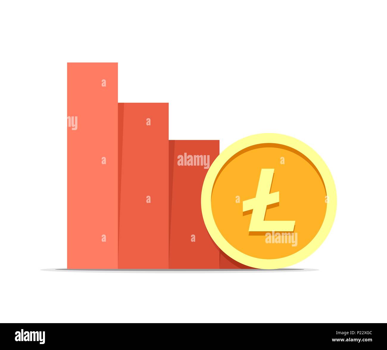 Litecoin liste déroulante Valeur concept illustration isolé sur fond blanc. Télévision vecteur cryptocurrency coin Illustration de Vecteur