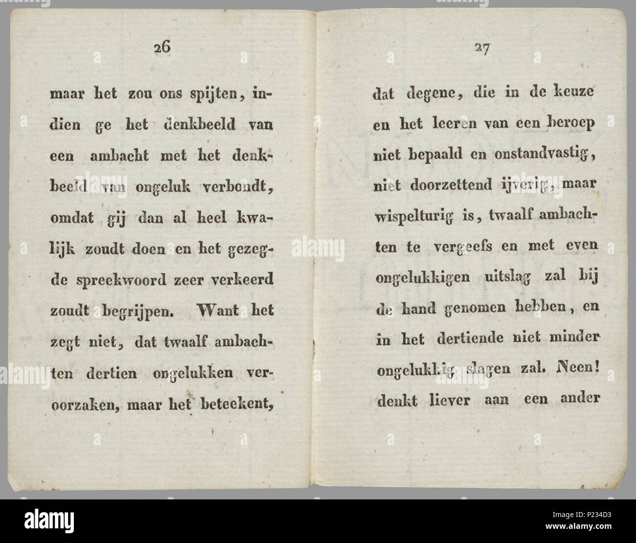 . Prenteboekje naar Jan Luiken leerzame bijschriften ; porte / P. H. van Arum. Prentenboekje in de plus Jan Luiken, introduction en plus de ambachten, gevolgd door een maal twaalf image rijmende paginagrote naast een tekst over de bezigheden van bakker, glazenmaker schuijermaker metselaar,,, bezemmaker stoelenmaker zevenmaker,,,,, schrijnwerker mandemaker loodgieter, timmerman en kleedermaker. 33 p., 12 bl.pl : handgekleurde gravures // Datering : uitgever van werkzaam, 1820-1837 // schatting De keerzijde est onbedrukt Prentenboeken der illustraties // Beroepenboeken . P.H. van Arum PRB01 2 Banque D'Images