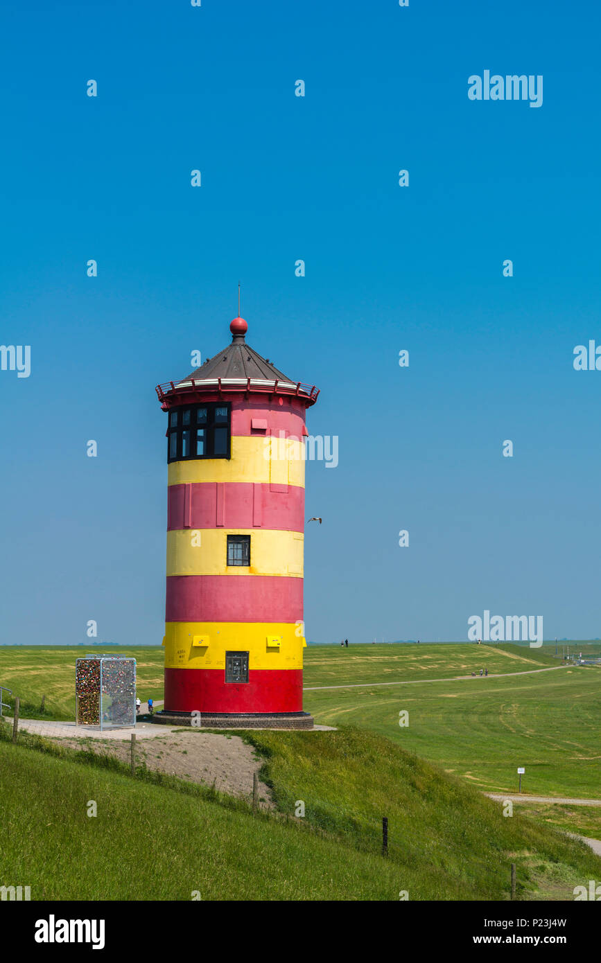 Phare, Leuchtturm Pilsum, Norden, Pilsum, Frise Orientale, Ostfriesland, Basse-Saxe, Niedersachsen, Allemagne, Deutschland Banque D'Images