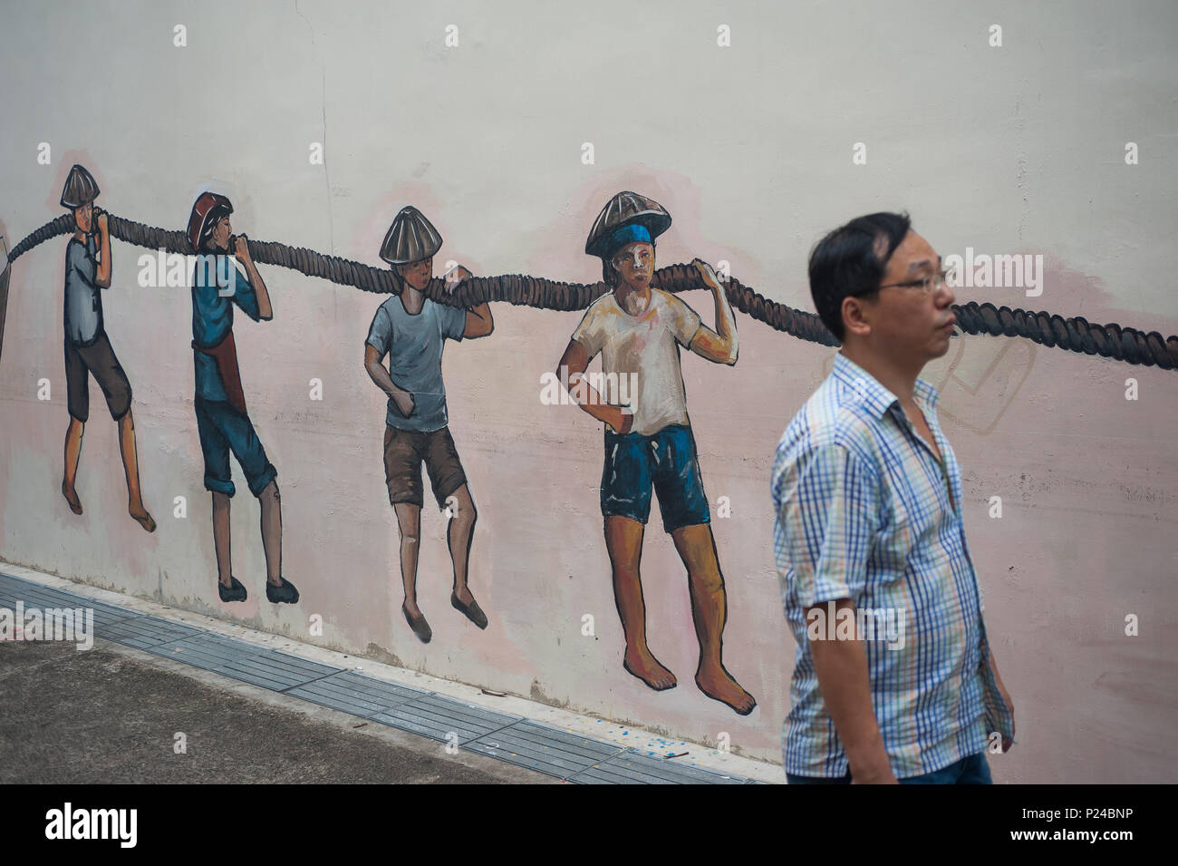 Singapour, Singapour, scène de rue à Chinatown Banque D'Images