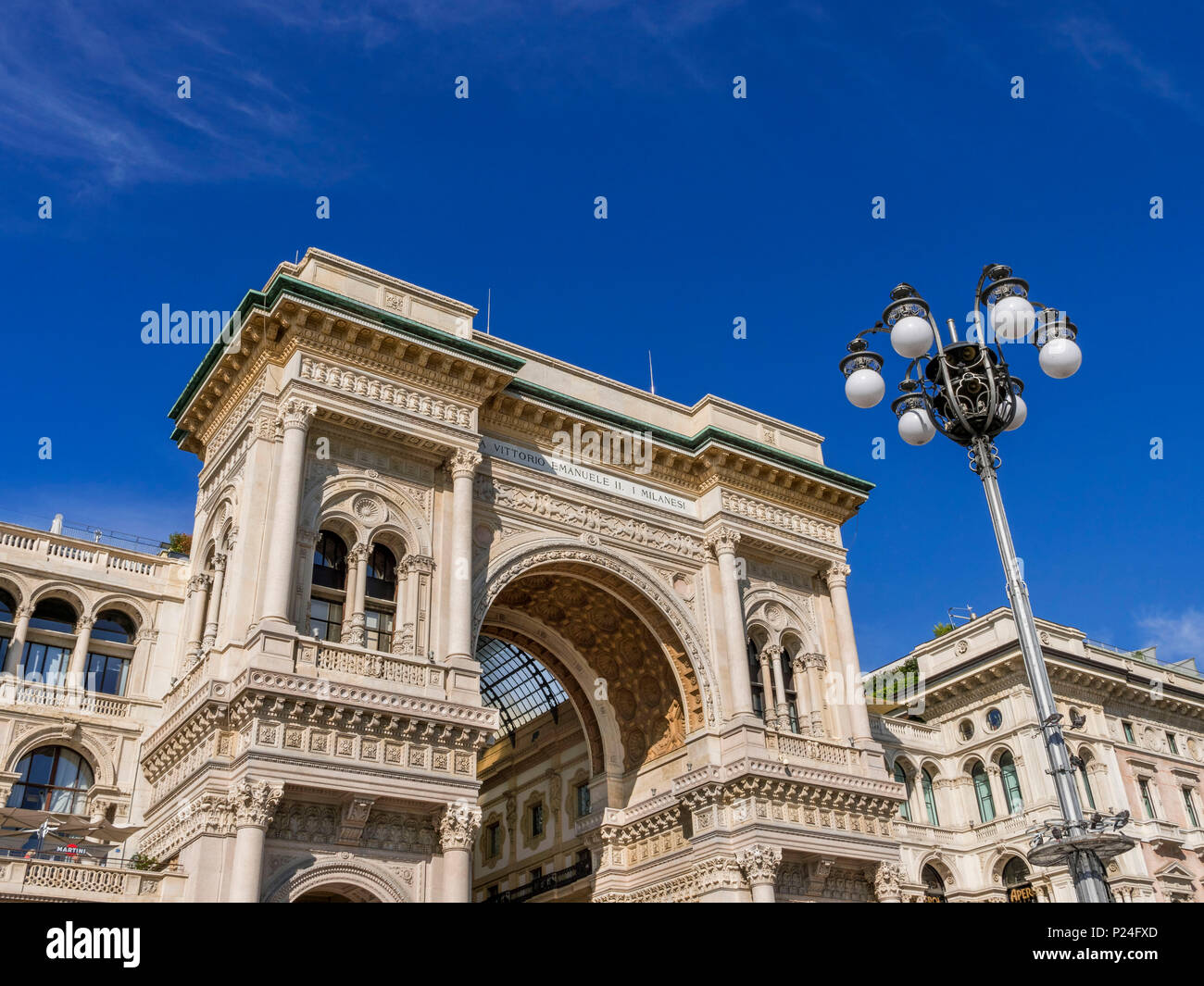 De triomphe à l'entrée de la galerie Vittorio Emanuele II, Cathédrale, Piazza del Duomo, Milan, Italy, Europe Banque D'Images