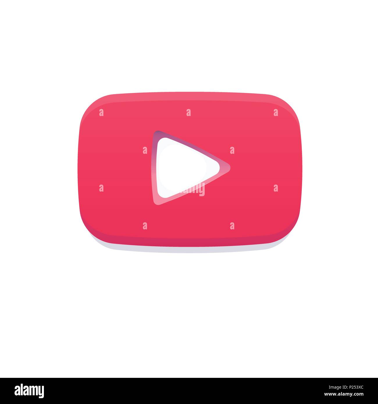 Logo télévision jouer rouge YouTube, comme l'icône de notification. Vidéo Social Media Sign. Illustration de Vecteur