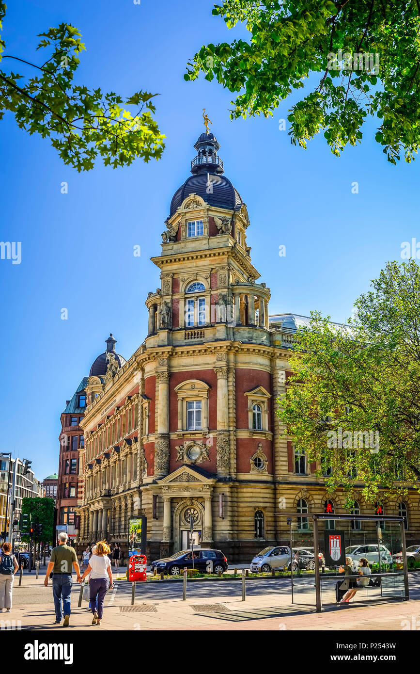 Allemagne, Hambourg, Neustadt, 'Alte Oberpostdirektion" (bâtiment), 'Stephansplatz' (square) Banque D'Images