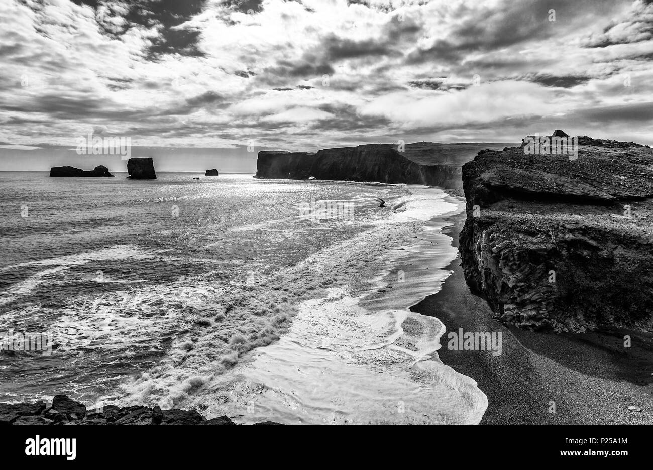 Dyrho ?laey péninsule, près de Vik, Islande Banque D'Images