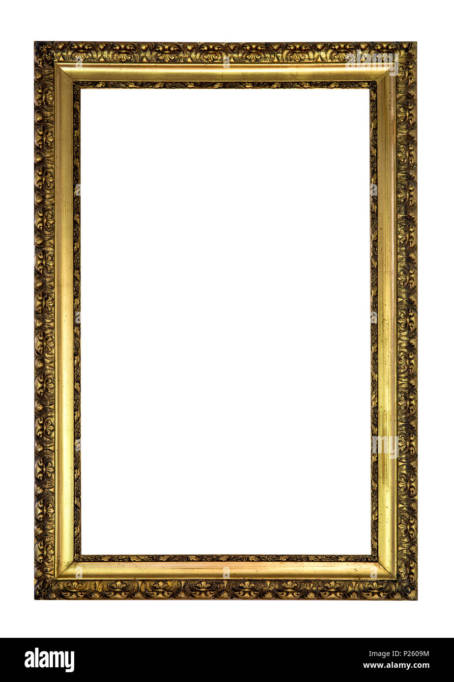 Tableau sur toile Ancien cadre doré antique sur fond blanc - FR