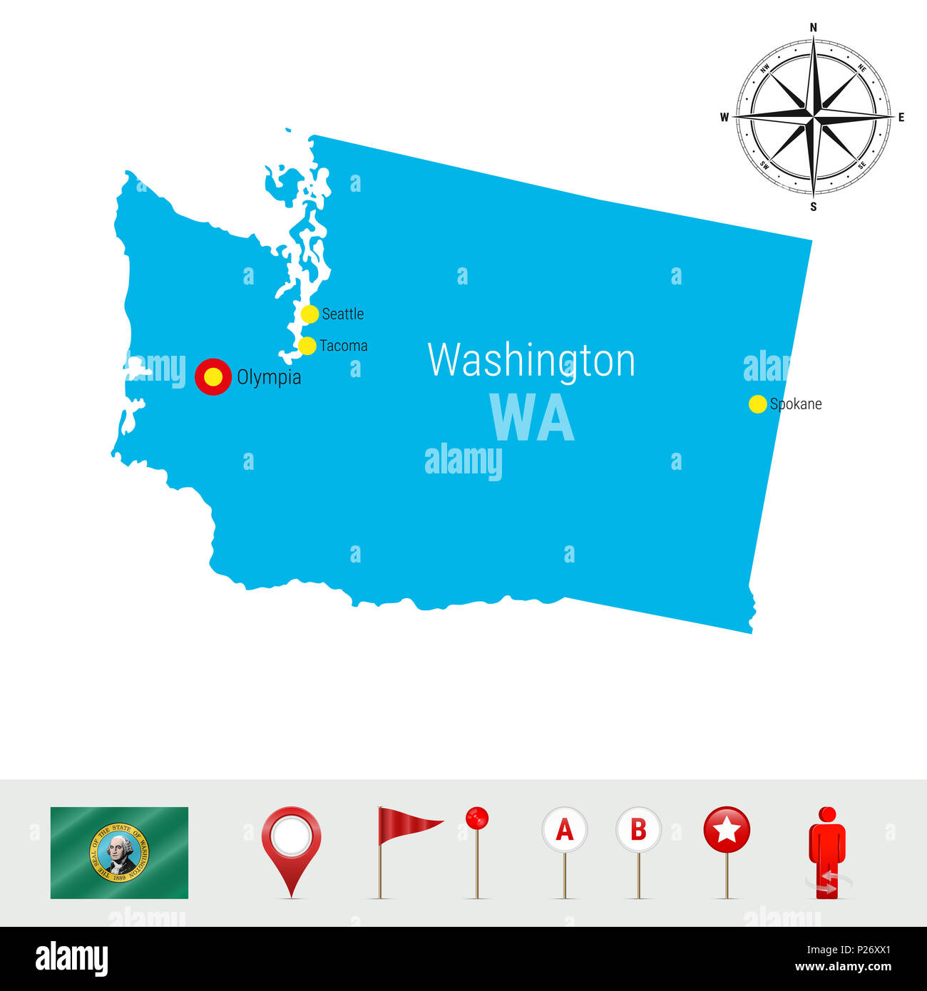 Carte De Washington Banque D Image Et Photos Alamy Carte De Washington Banque D Image Et Photos Alamy