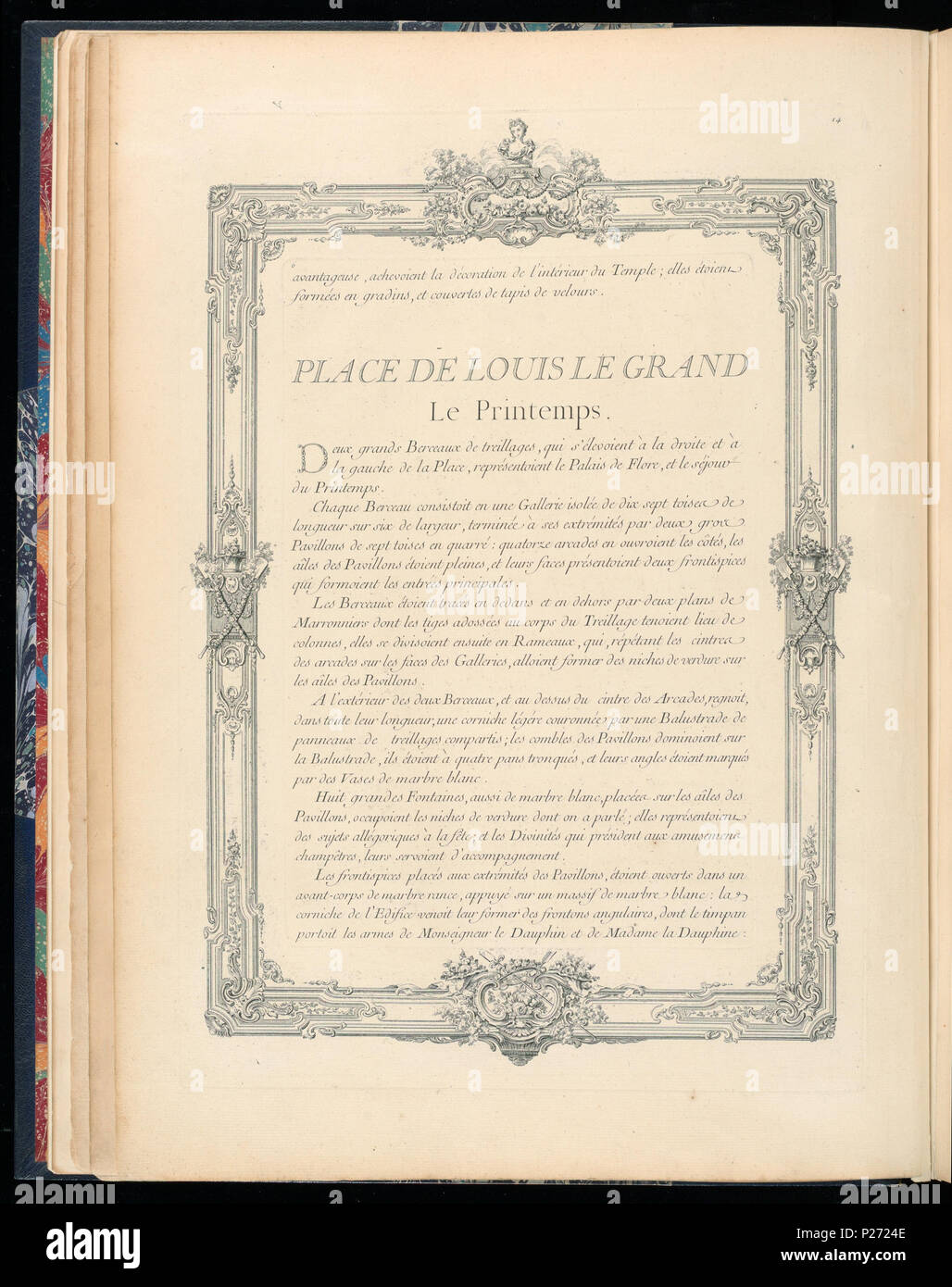 . Anglais : Bound Imprimer (France) . Anglais : Page de texte avec des décorations à la frontière, imprimé sur recto et verso. Les numéros d'adhésion pour les pages avec du texte ont été attribués après de longues pages avec des images gravées ont été créés. La séquence pour les pages de texte sont les suivantes : le texte des pages 1921-6-207-31/35, après gravure Texte-207-2 1921-6 1921-6/38 pages-207-36, après gravure 1921-6 1921-6-207-39-207-3 pages texte, après gravure 1921-6 1921-6 pages texte-207-22-207-40/45, après gravure 1921-6-207-23 . avant 1921 (la date d'acquisition) 42 Impression lié (France) (CH) 18736175-2 Banque D'Images