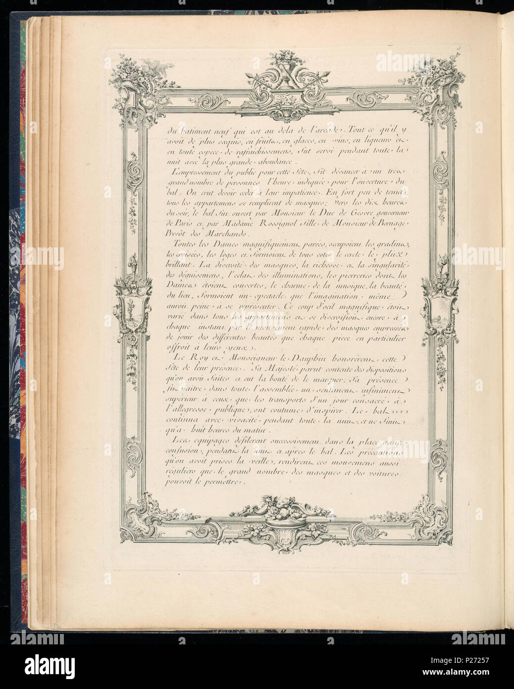 . Anglais : Bound Imprimer (France) . Anglais : Page de texte avec des décorations à la frontière, imprimé sur recto et verso. Les numéros d'adhésion pour les pages avec du texte ont été attribués après de longues pages avec des images gravées ont été créés. La séquence pour les pages de texte sont les suivantes : le texte des pages 1921-6-207-31/35, après gravure Texte-207-2 1921-6 1921-6/38 pages-207-36, après gravure 1921-6 1921-6-207-39-207-3 pages texte, après gravure 1921-6 1921-6 pages texte-207-22-207-40/45, après gravure 1921-6-207-23 . avant 1921 (la date d'acquisition) 42 Impression lié (France) (CH) 18736185-2 Banque D'Images