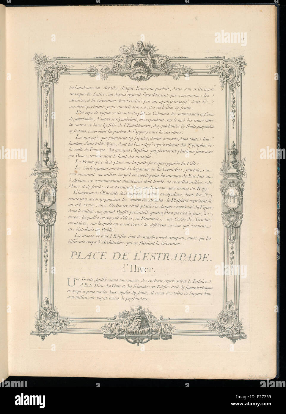 . Anglais : Bound Imprimer (France) . Anglais : Page de texte avec des décorations à la frontière, imprimé sur recto et verso. Les numéros d'adhésion pour les pages avec du texte ont été attribués après de longues pages avec des images gravées ont été créés. La séquence pour les pages de texte sont les suivantes : le texte des pages 1921-6-207-31/35, après gravure Texte-207-2 1921-6 1921-6/38 pages-207-36, après gravure 1921-6 1921-6-207-39-207-3 pages texte, après gravure 1921-6 1921-6 pages texte-207-22-207-40/45, après gravure 1921-6-207-23 . avant 1921 (la date d'acquisition) 42 Impression lié (France) 18736179 (CH) Banque D'Images