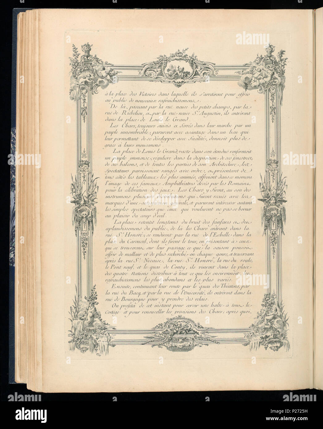 . Anglais : Bound Imprimer (France) . Anglais : Page de texte avec des décorations à la frontière, imprimé sur recto et verso. Les numéros d'adhésion pour les pages avec du texte ont été attribués après de longues pages avec des images gravées ont été créés. La séquence pour les pages de texte sont les suivantes : le texte des pages 1921-6-207-31/35, après gravure Texte-207-2 1921-6 1921-6/38 pages-207-36, après gravure 1921-6 1921-6-207-39-207-3 pages texte, après gravure 1921-6 1921-6 pages texte-207-22-207-40/45, après gravure 1921-6-207-23 . avant 1921 (la date d'acquisition) 42 Impression lié (France) 18736191 (CH) Banque D'Images