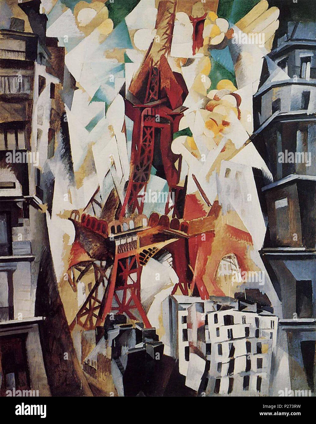 . Tour Eiffel . Anglais : Champs de Mars : la Tour Rouge. 1911-1923, Robert Delaunay. Huile sur toile. L'Art Institute de Chicago. . 191179 Delaunay - Tour Eiffel Banque D'Images