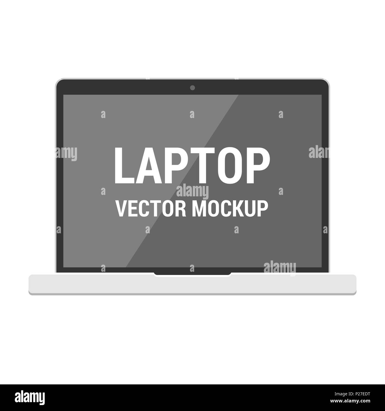 Ordinateur portable moderne isolé vector télévision immersive sur fond blanc Illustration de Vecteur