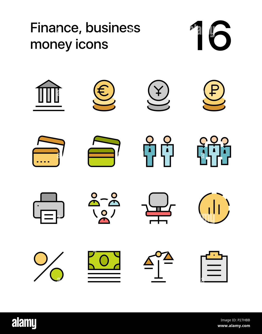 Finances, de couleur argent, d'affaires et d'icônes pour le web et les terminaux mobiles pack 3 Illustration de Vecteur
