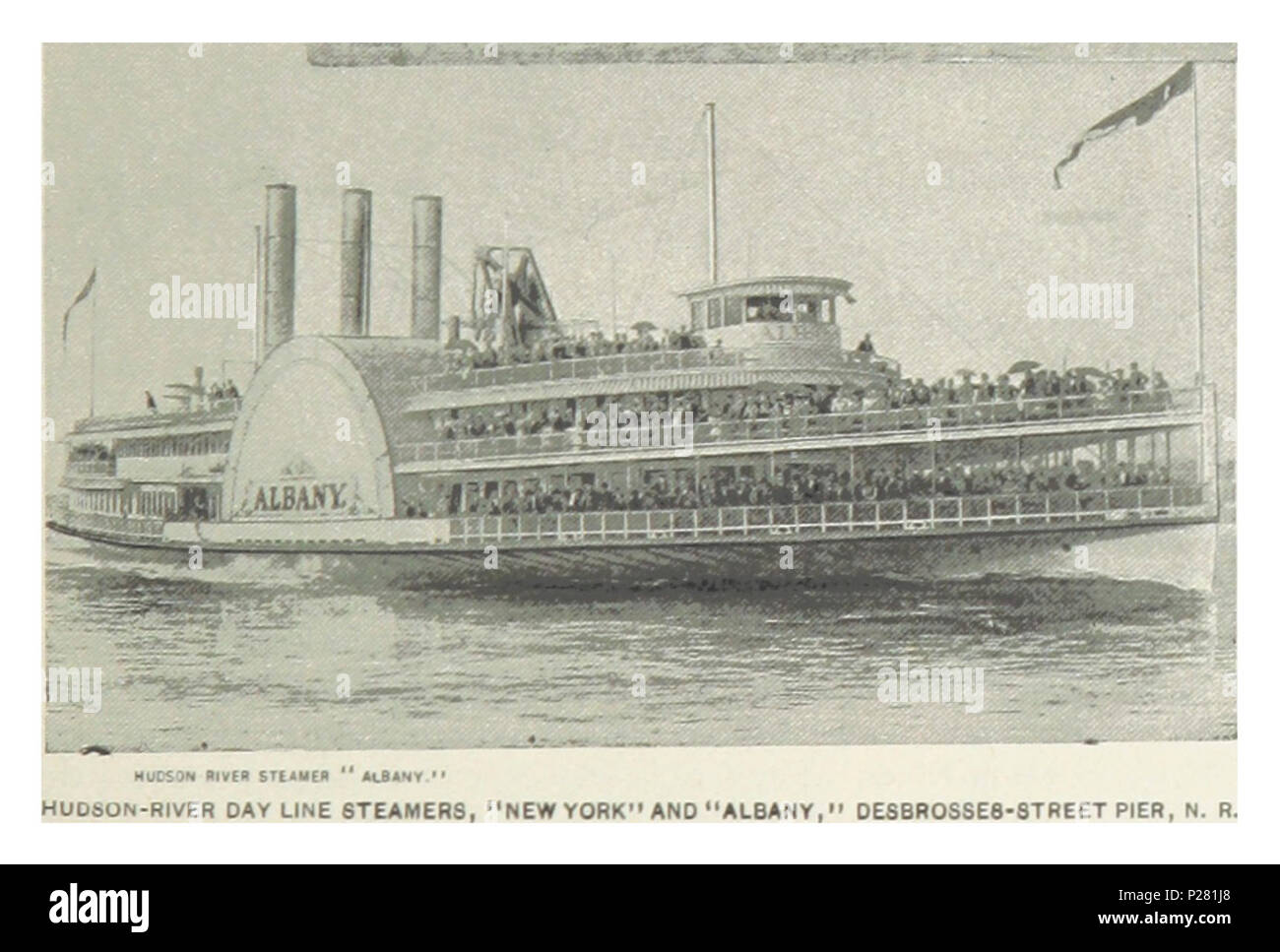 (King1893NYC) pg109 Le Day-Line Hudson-River Steamer Albany. Banque D'Images