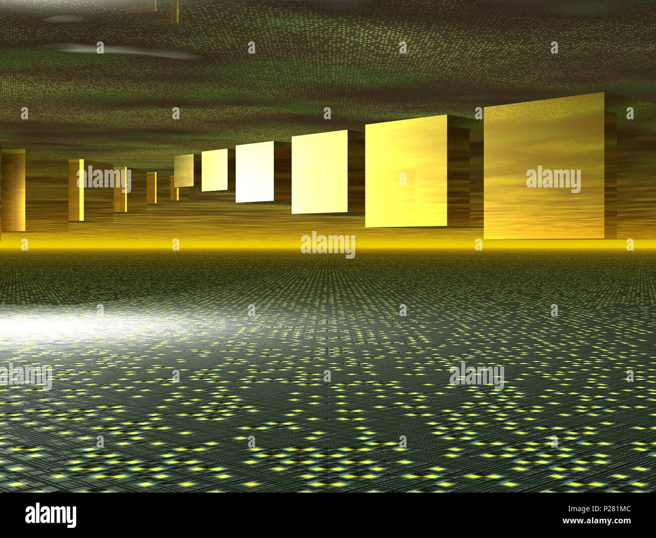 Image générée par ordinateur - planant sur les cubes un Abstract Background Banque D'Images