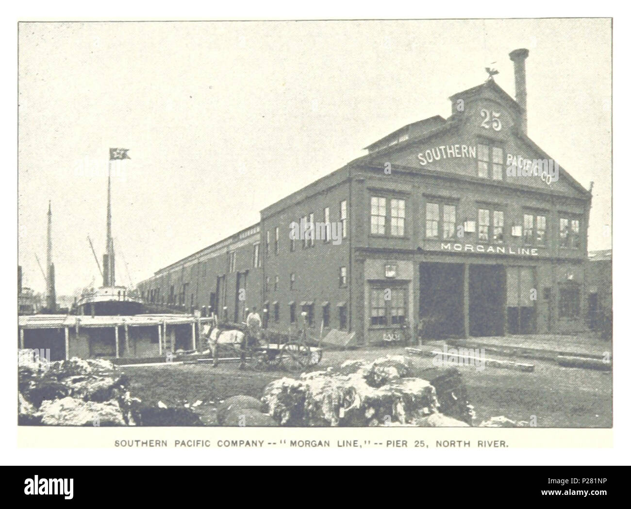 (King1893NYC) pg126 SOUTHERN PACIFIC COMPANY, MORGAN, LIGNE PIER 25, rivière du Nord. Banque D'Images