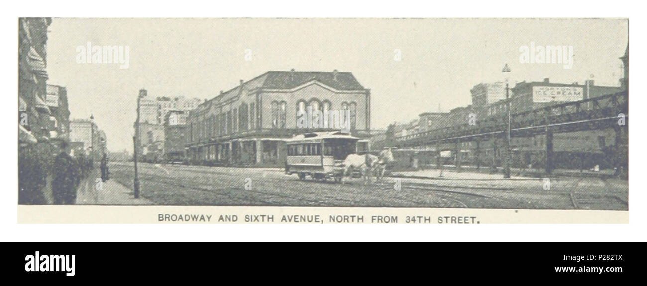 (King1893NYC) pg150 Broadway et la 6e avenue, AU NORD À PARTIR DE LA 34ème rue. Banque D'Images