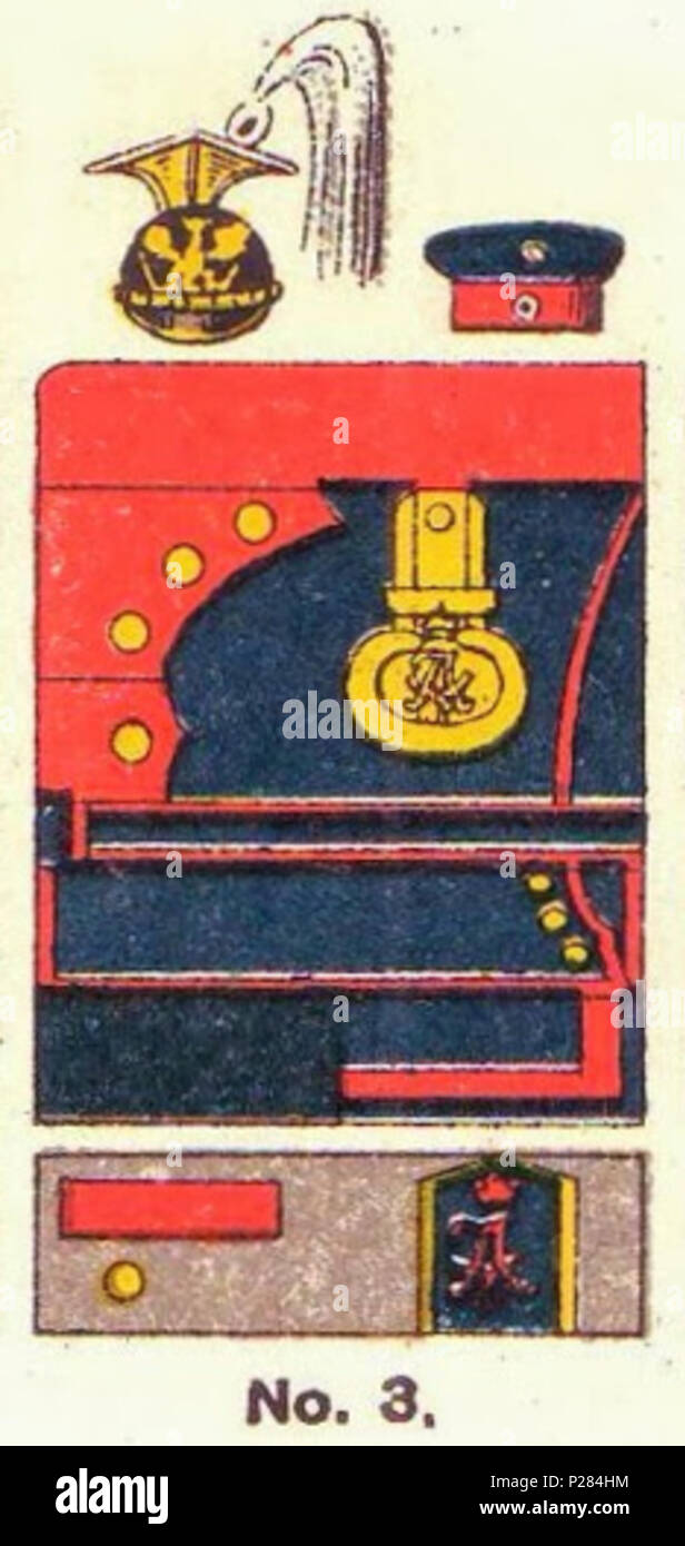 . Deutsch : Schematische Farbdarstellung Ulanen-Regiments (der des uniformes 1. Brandenburgisches) n° 3 . 1890. Moritz Ruhl (lithographe allemand basé à Leipzig) 123 Farbschema der uniforme, Ulanen-Regiment Nr. 3, Die Uniformen der deutschen Armee, Ruhl, 15 Tafel Banque D'Images