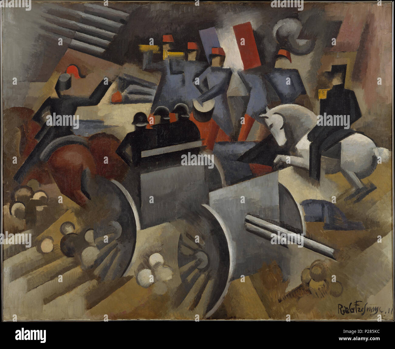 . Photographie de l'Artillerie, 1911. Huile sur toile par fr:Roger de La Fresnaye dans le domaine public. fr:Metropolitan Museum of Art, New York. 1911 126 artillerie Fresnaye Banque D'Images