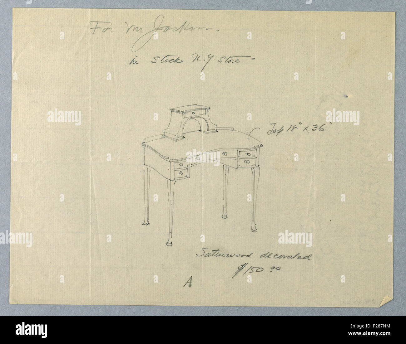 101 l'élaboration, la conception de la table d'écriture Décorées "A" en citronnier, 1900-05 (CH) 18681301 Banque D'Images