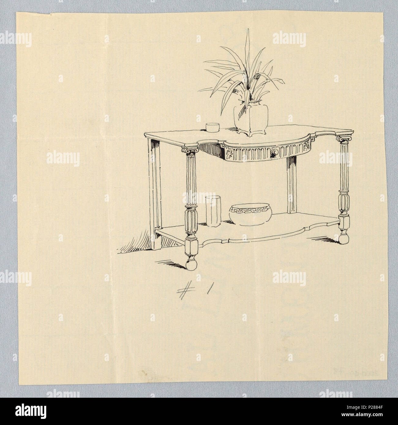 103 l'élaboration, la conception de la table de service avec les jambes en colonnes, 1900-05 (CH) 18680689 Banque D'Images