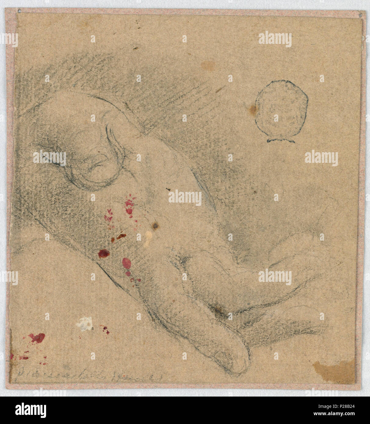 . Anglais : Dessin, Étude : une main droite . Anglais : Square de la composition d'un main droite tendue paume vers le haut. . Avant 1901 (la date d'acquisition) 108 dimensions, de l'étude- une main droite (CH) 18118667 Banque D'Images