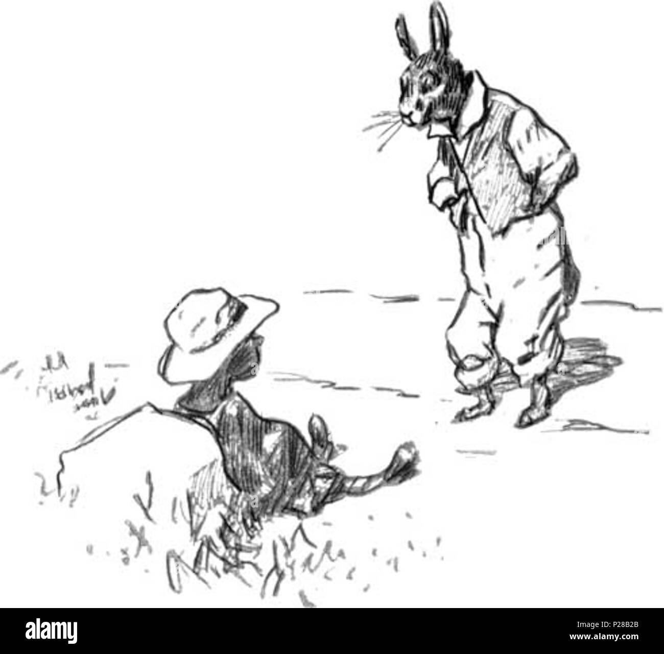 . Anglais : Illustration de la br'er Rabbit et le Tar-Baby. 1904. Edward W. Kemble (1861-1933) 43 Br'er rabbit and Tar-Baby Banque D'Images