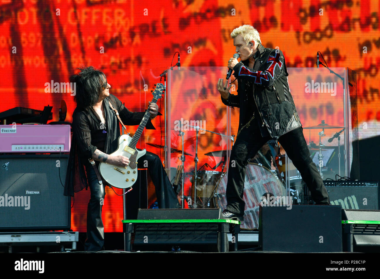 Napa Valley, Californie, le 26 mai 2018, Billy Idol sur la scène du Festival 2018 BottleRock à Napa en Californie. Banque D'Images