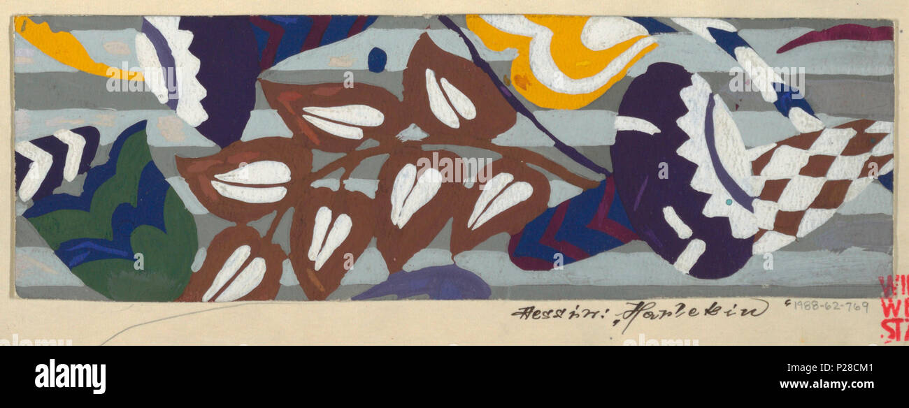 109 Dessin, dessin textile- Harlekin (Harlequin), 1911-13 (CH) 18631335 Banque D'Images