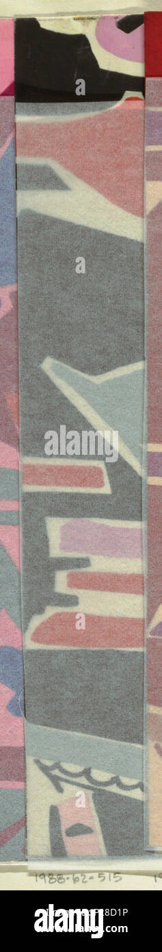 . Anglais : dessin, dessin textile : Page, 1919 . Anglais : Seascape avec tall ship en noir, blanc, gris, rouge et rose. . 110 1919 dessin, dessin textile- Page, 1919 (CH) 18630775-3 Banque D'Images