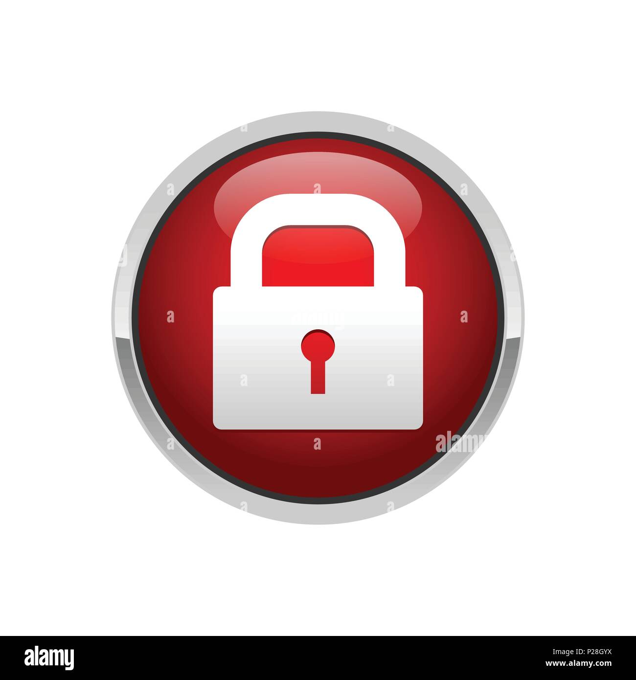 Bouton 3D Rouge cadenas verrouillé Sécurité Symbole Vecteur Conception Logo  Graphique Image Vectorielle Stock - Alamy