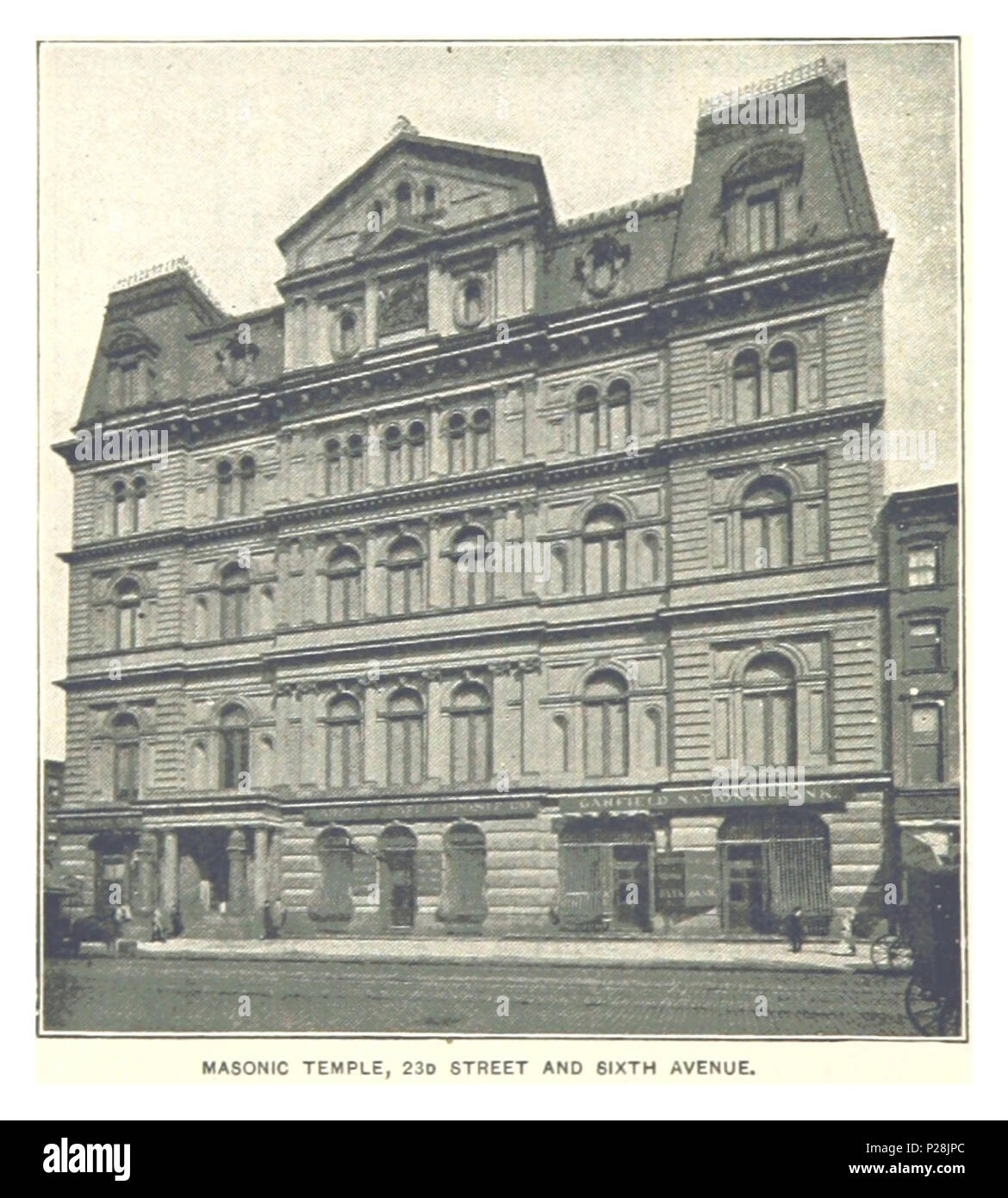 (King1893NYC) pg576 temple maçonnique, 23e Rue et 6e avenue. Banque D'Images