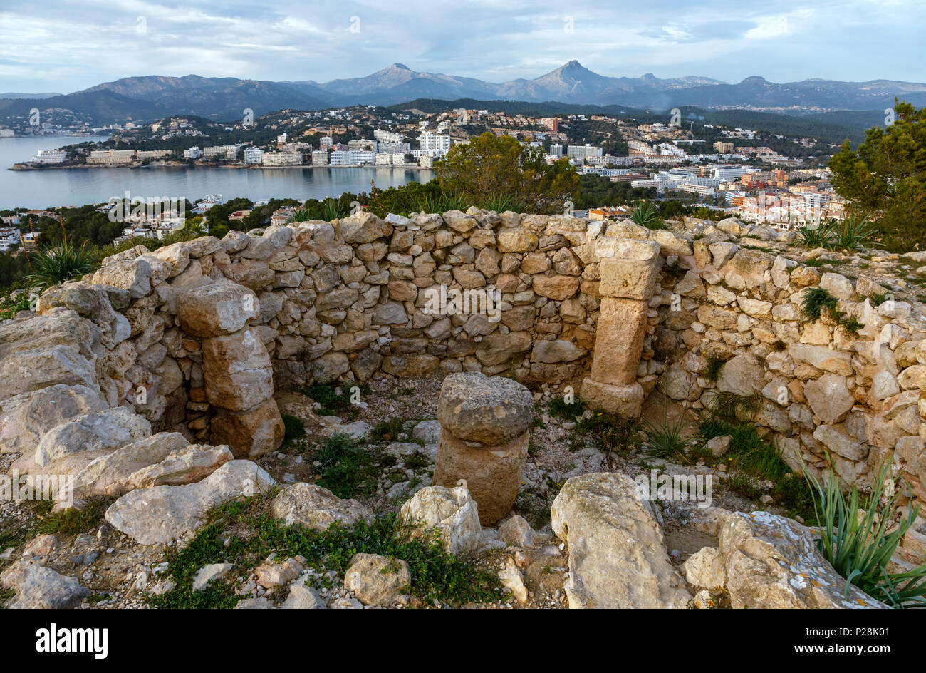Puig de sa Morisca site archéologique, Santa Ponsa, Mallorca Banque D'Images
