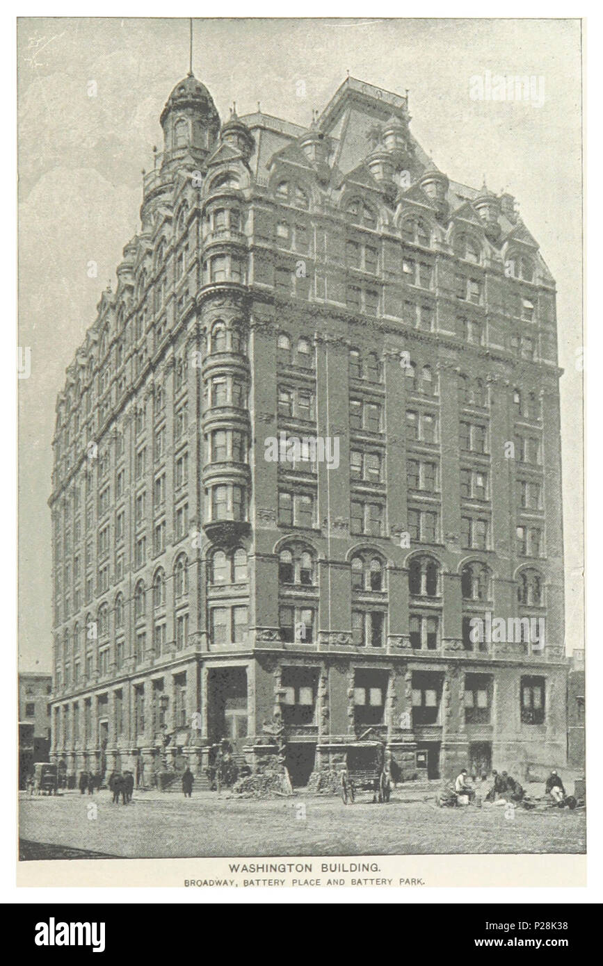 (King1893NYC) pg827 WASHINGTON BÂTIMENT. BROADWAY, LIEU DE LA BATTERIE ET BATTERY PARK. Banque D'Images