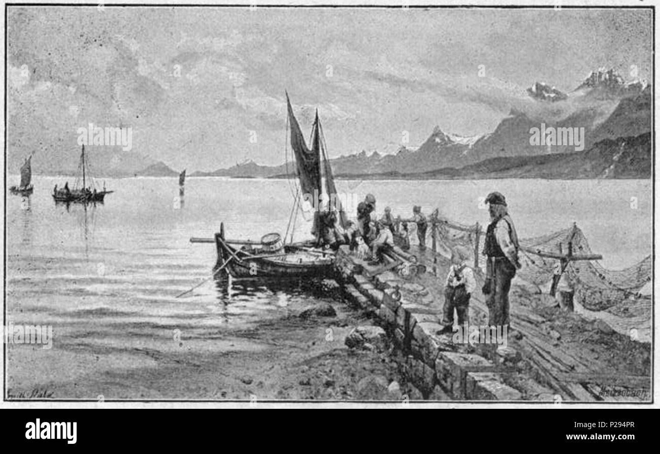 . Heimkehr vom Fischfang . en 1888. Frithjof Smith-Hald Glaspalast 134 1888 135 Banque D'Images