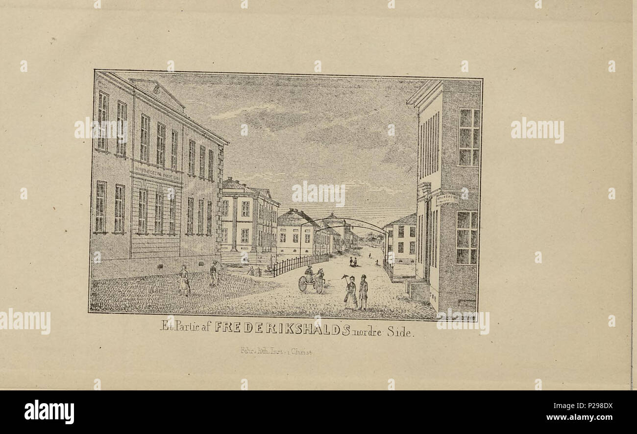 . Norsk bokmål : Illustrasjon hentet fra boken 'Kort underretning Frederikshalds om krigshistorie par og dens' av Krag, H.P.S. og sortie av Paa Forfatterens Forlag (Christiania, 1848) . avant 1848. Underretning inconnu 168 Kort om Frederikshalds krigshistorie par og dens - pas-nb digibok 2013081226005-163 Banque D'Images