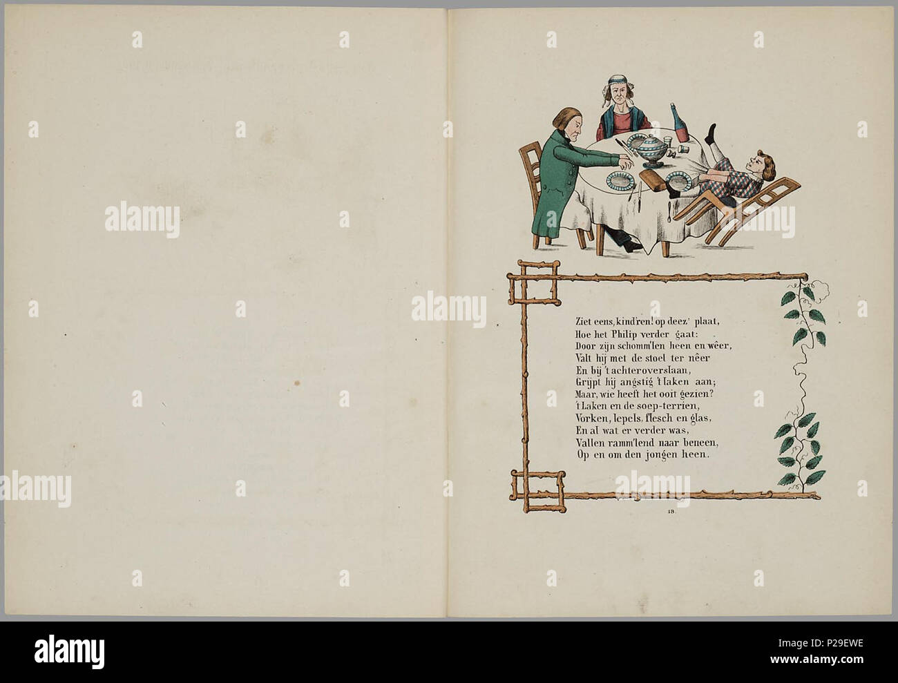 . Prentenboek leerzame een aardig rencontré vertellingen / naar het beroemde Hoogduitsche kinderwerk', 'Der Struwwelpeter voor Nederlandsche jongens en meisjes bewerkt W.P. porte Razoux. Herdr. Bl : gekl 20. mauvais // De keerzijde der bladen est onbedrukt // De oorspronkelijke auteur est Heinrich Hoffmann // Datering in verdere gegevens : Theo Gielen dans 'Tot volle waschdom' p. 151-164. Vermoedelijk tekeningen van zijn de H.L. van Hoogstraten en Hendrik Scheeve // 1e Ned. uitgave : 1848 // bevat 8 verhalen : De Geschiedenis van den wreeden ; Jan De Geschiedenis van de zwarte jongens ; De Geschiedenis van den Banque D'Images