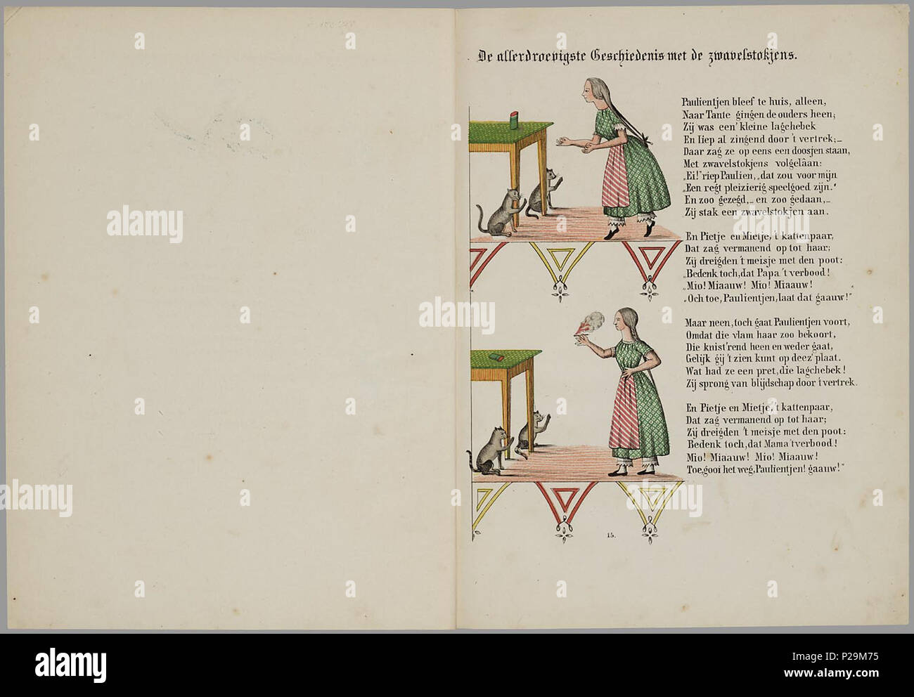 . Prentenboek leerzame een aardig rencontré vertellingen / naar het beroemde Hoogduitsche kinderwerk', 'Der Struwwelpeter voor Nederlandsche jongens en meisjes bewerkt W.P. porte Razoux. Herdr. Bl : gekl 20. mauvais // De keerzijde der bladen est onbedrukt // De oorspronkelijke auteur est Heinrich Hoffmann // Datering in verdere gegevens : Theo Gielen dans 'Tot volle waschdom' p. 151-164. Vermoedelijk tekeningen van zijn de H.L. van Hoogstraten en Hendrik Scheeve // 1e Ned. uitgave : 1848 // bevat 8 verhalen : De Geschiedenis van den wreeden ; Jan De Geschiedenis van de zwarte jongens ; De Geschiedenis van den Banque D'Images