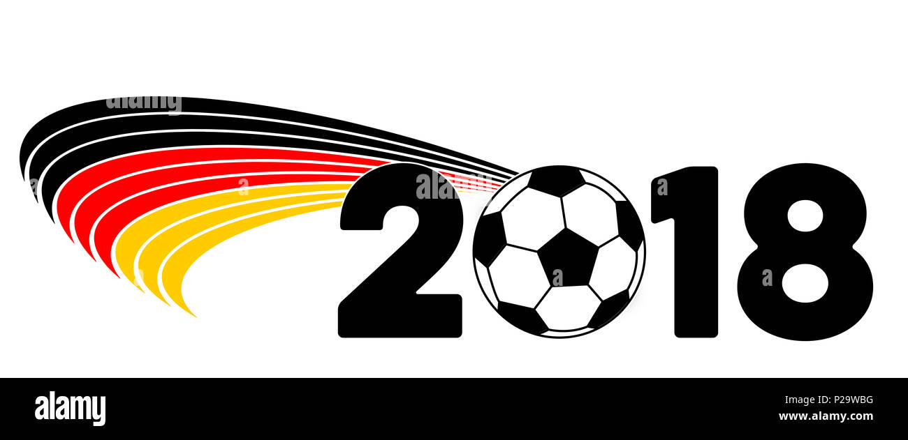 Football fond bannière avec l'Allemagne d'un drapeau et d'un lettrage 2018 Banque D'Images