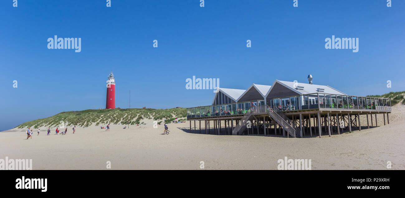 Restaurant sur la plage de l'île de Texel, Hollande Banque D'Images