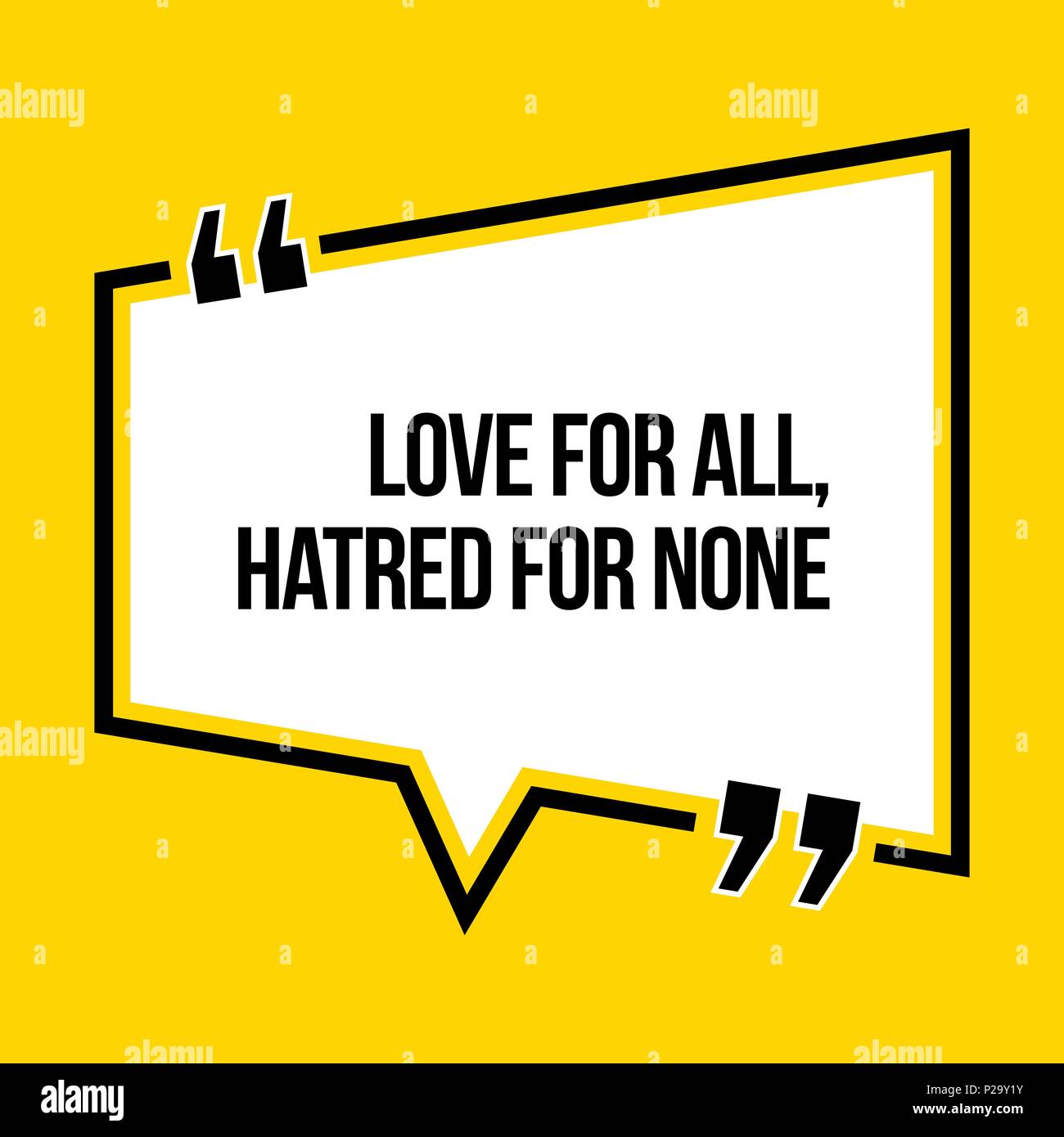 Citation De Motivation D Inspiration Amour Pour Tous La Haine Pour Aucun Style Isometrique Image Vectorielle Stock Alamy