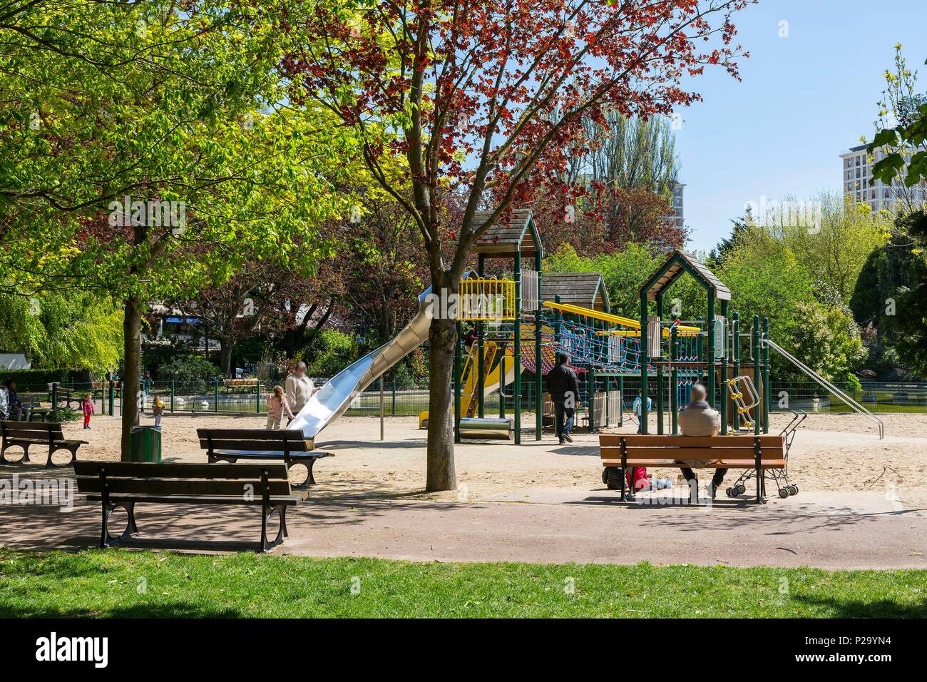 France, Hauts-de-Seine, Malakoff, Parc Leon Sugny Banque D'Images