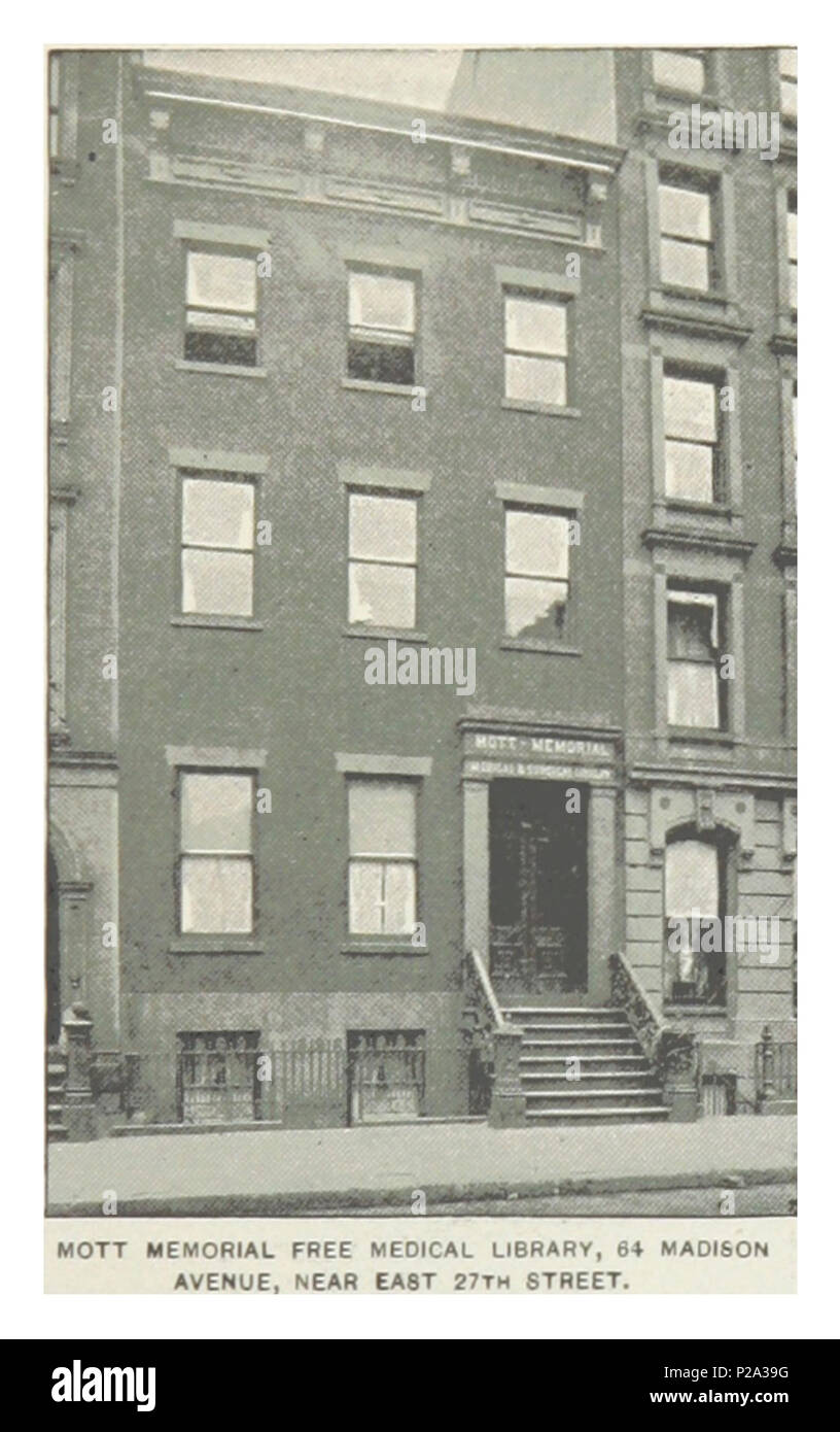 (King1893NYC) pg339 MOTT DE MEMORIAL MEDICAL LIBRARY, 64 Madison Avenue, PRÈS DE EAST 27TH STREET. Banque D'Images