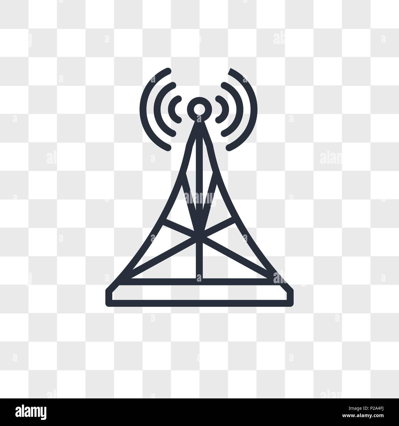 Icône vecteur antenne isolé sur fond transparent, antenne ...
