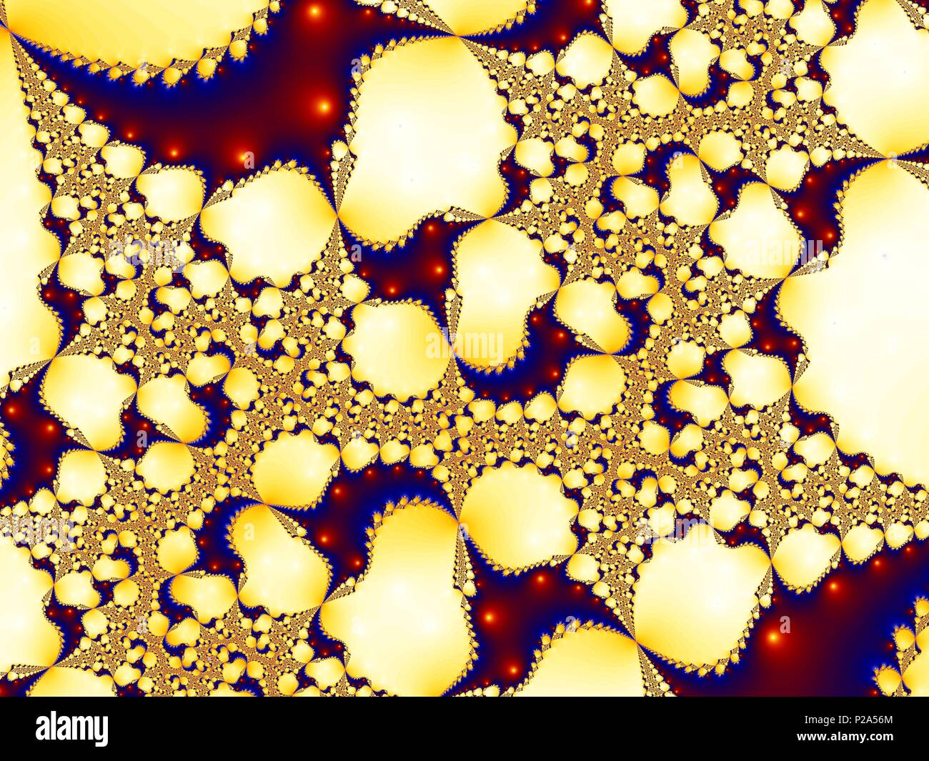 Image générée par ordinateur - structure fractale mathématique - motif coloré Banque D'Images